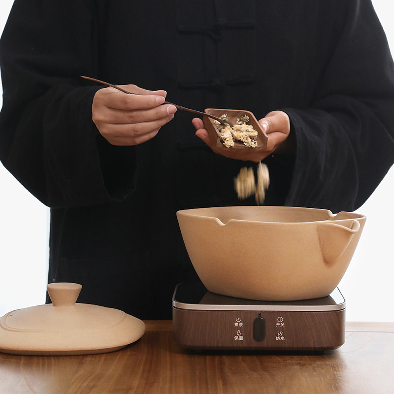 日式古法合璧煮茶器家用复古陶瓷罐罐煮茶碗带盖煮茶炉电陶炉可用