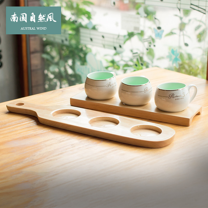 木质杯托定制咖啡杯垫杯托茶道商用高档三四孔饮料红酒啤酒杯托盘