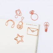 创意回形针回型针玫瑰金爱心别针办公用品可爱别针卡通曲别针定制