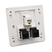 双口六类直通网线口带电话插座86型三口电脑直插千兆网络电话面板