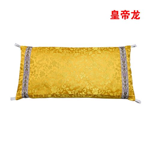 高低可调宫廷颈椎荞麦壳枕枕套织锦缎布料枕套LOGO绣字枕头内胆套