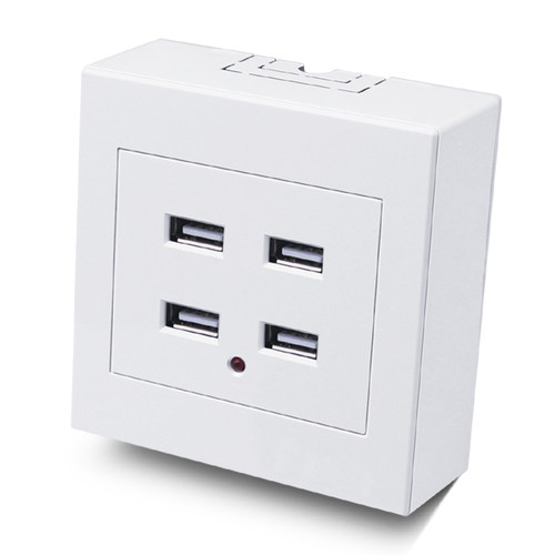 86型两位USB插座面板220V转5V两孔2个USB充电墙壁插座低压36V转5V
