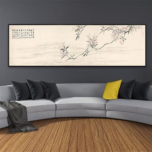 新中式客厅沙发背景墙壁画中国风挂画卧室酒店床头装饰画晶瓷画