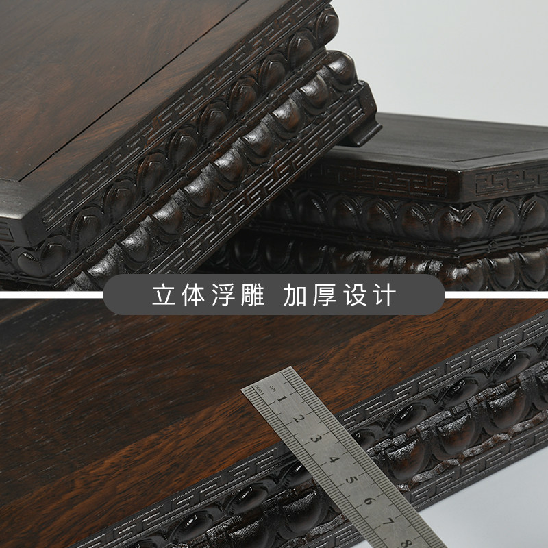 黑檀木金刚莲花佛像观音菩萨底座鱼缸花盆古董奇石头托架摆件底座