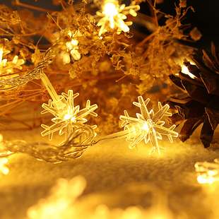 led新款雪花小彩灯闪灯串灯电池款单个手工家用装饰串挂墙上创意