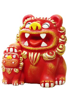 狮三百亲子狮 大小狮系列摸摸头抱抱狮空间摆件 纪念品