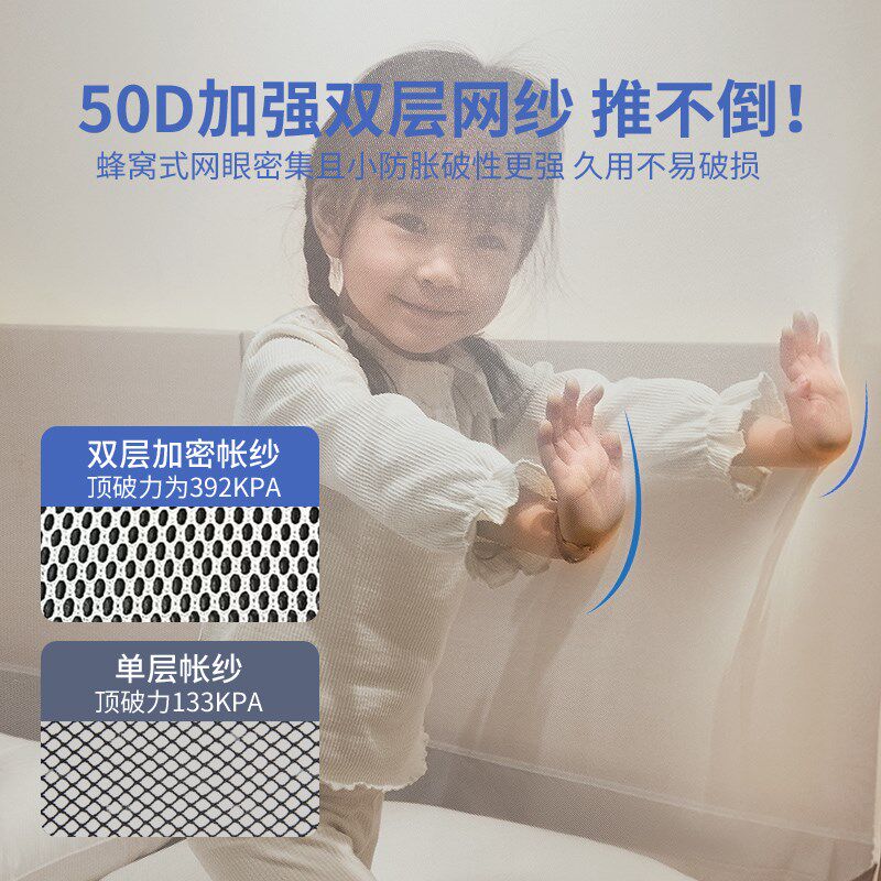 2026新款宝宝防摔蚊帐家用卧室全底婴儿高级蒙古包儿童纹帐围栏
