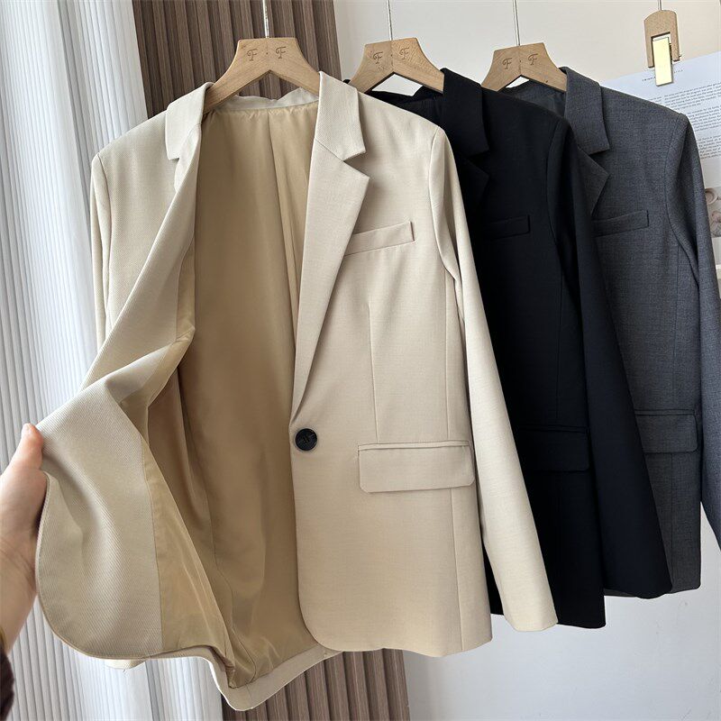 柜面4000+!澳州羊毛 立体裁剪修身显瘦一粒扣薄款西装外套女西服