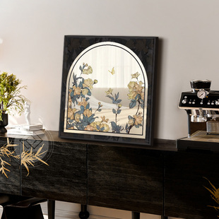 法式中古风镜子摆画电视斗柜桌面高级感装饰画复古进门玄关柜摆件