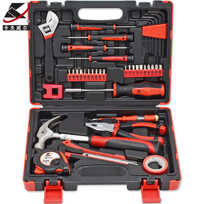 卡夫威尔多功能41件套家用五金工具箱H2968A装修套装螺丝刀组套