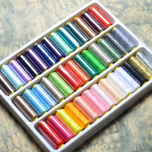 39色缝纫线优质盒装 彩色多色小卷中卷家用电动蝴蝶缝纫机手工缝线