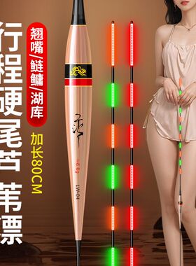 乐池80cm超长行程芦苇浮漂黑坑日夜两用硬尾青草翘嘴鲢鳙夜光鱼漂