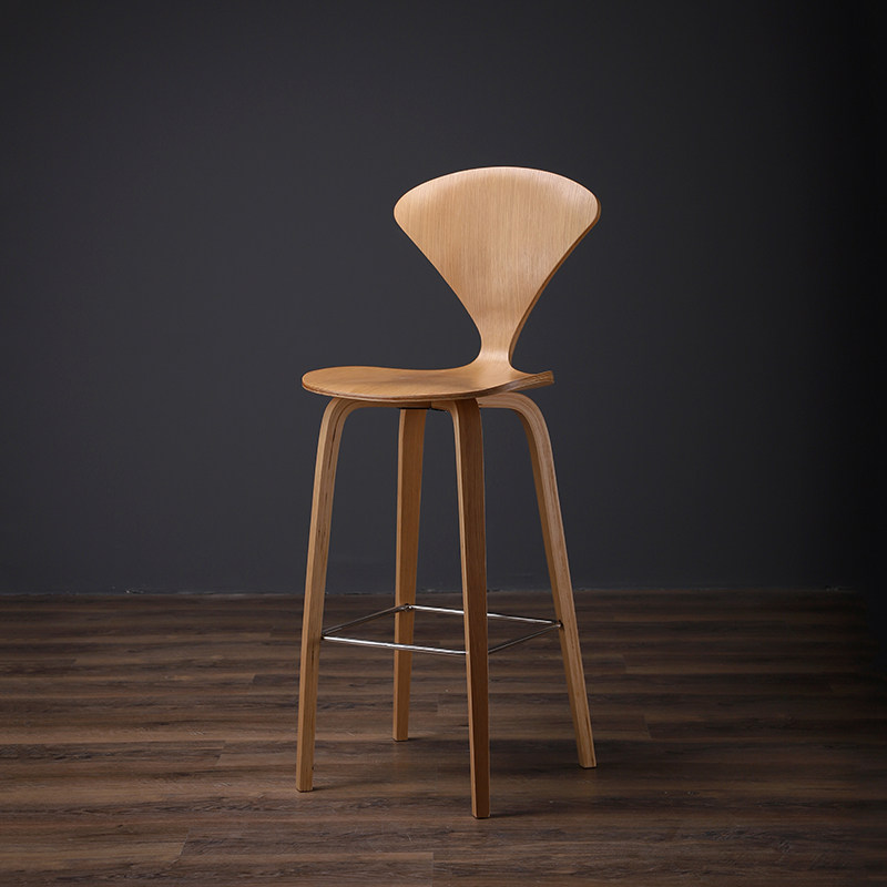 德宜客彻纳酒吧椅设计师实木吧椅家用靠背吧凳咖啡厅前台高脚凳子,住宅家具,家用高脚椅,淘宝优惠券,粉丝福利购,淘宝优惠卷