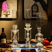 欧式 饰摆件浪漫家居 水晶烛台浪漫烛光晚餐道具摆件酒店餐桌烛台装