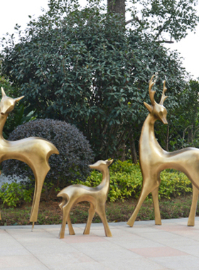 玻璃纤维抽象鹿雕塑园林景观社区公园学校地产大型动物装饰摆饰造