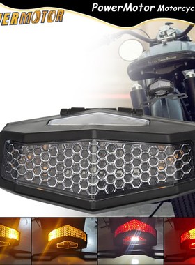 LED尾灯信号闪烁转向灯黑色夜间行车灯12v后车灯总成电机刹车灯