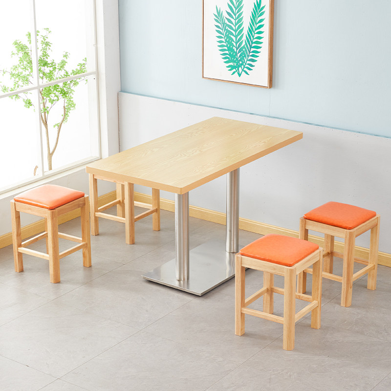 实木方凳快餐小吃店桌椅面馆凳早餐麻辣烫餐饮店桌椅板木餐桌商用,住宅家具,板木餐桌,淘宝优惠券,粉丝福利购,淘宝优惠卷
