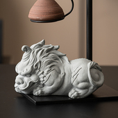 仿真镇水兽摆件园艺鱼缸微景观造景大象小摆设中式 饰 貔貅乌龟小装