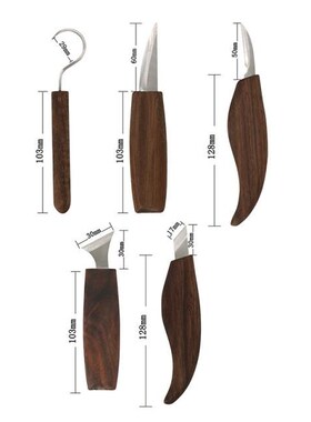 7Pcs Wood Carving Tool High Manganese Steel Blade Wooden Han