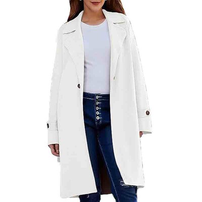 2025 Independent Station Temu Womens Lapel Loose Woolen at