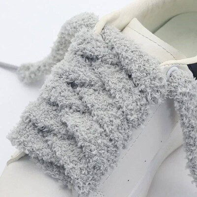 Fall Autumn Winter Fuzzy Shoelace Soft 15mm Big Fat Pluh Tow