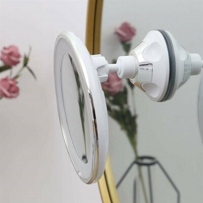 Makeup Mirror With 10X LED Suction Cup Shower Shave Cosmetic