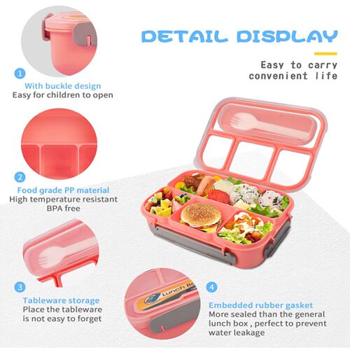 Lunch Box for Kids Leak Proof Cute Bento Snack Box for Adult