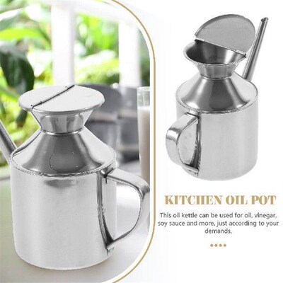 Stainless Steel Oil Pot Household Container Soy Sauce Jug