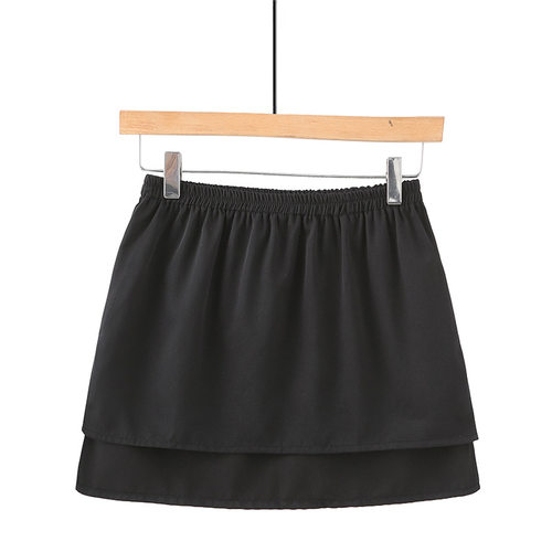 Spring Summer New Shirt Large Hem Short Skirt Black White