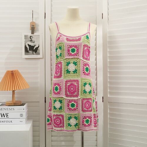 Crochet Dresses Knit Cut Out Dress Jurk Dames Beach Dresses