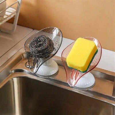 Rotatable Suction Cup Draining Soap Box Bathroom Soap Dish