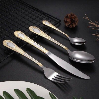 Dropshipping Stainless Steel Dinnerware Vintage Carved