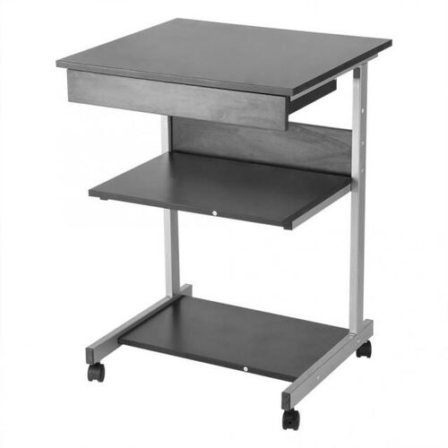 Portable Modern Wooden Rolling Mobile Standing Computer Lapt