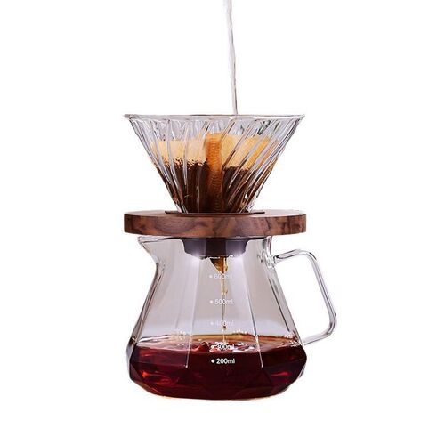 Glass ffee Filter Cup Sharing Pot Hand Brewed ffee Pot Set D