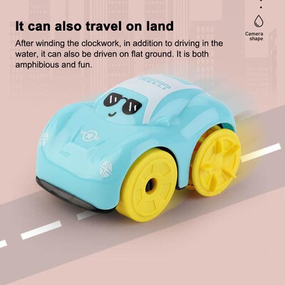 Children Bath Water Playing Toys ABS Clockwork Car Cartoon V