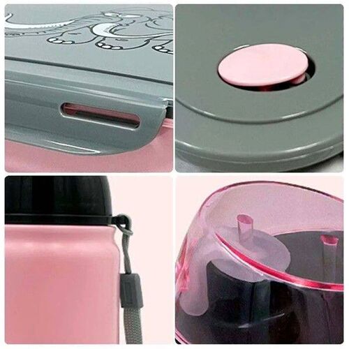 1Set Lunch Box With 400ml Kettle Set  Tangular Divider Easy