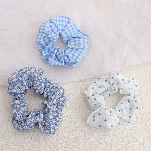 3pc/Set Elastic Hair Bands Scrunchies Vintage Girls Solid  t