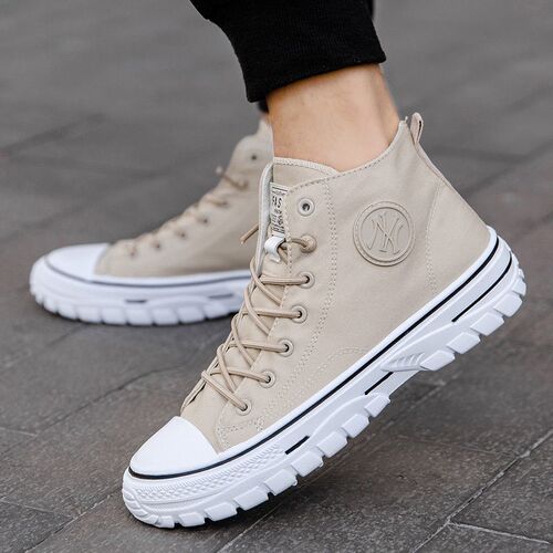 Mens Casual High-top  Shoes Fashion Men Tennis Gray Black Br