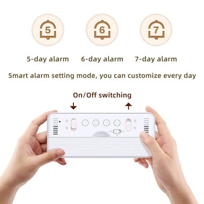 8001-EN Multifunctional Digital Clock LED Brightness Adjusta