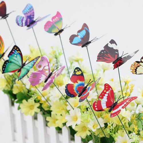 10pcs Butterflies Garden Yard Planter Colorful Whimsical But
