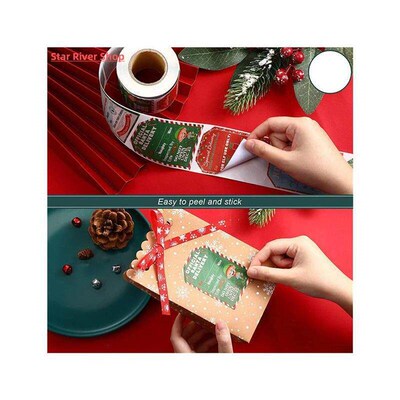 200pcs Merry Christmas Gift Tags Santa Claus Labels Sticker