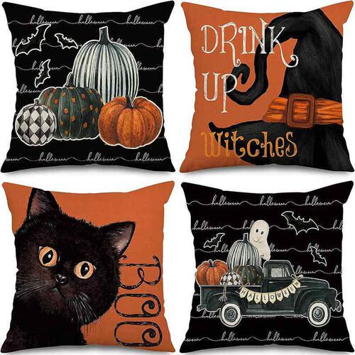Halloween pillowcase home decoration linen cushion cover垫套