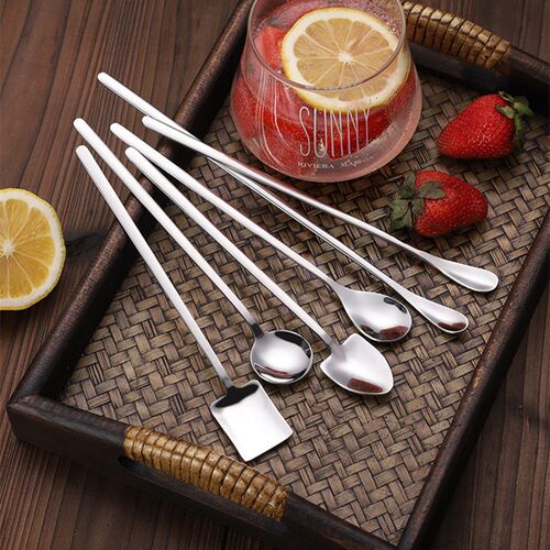 304 Stainless Steel Coffee Honey Mixing Spoon Tableware Long