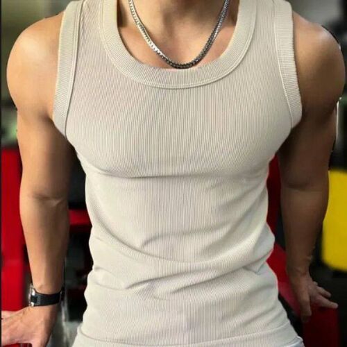 New Mens Casual Tank Top Summer Fitness Training Elastic Ba