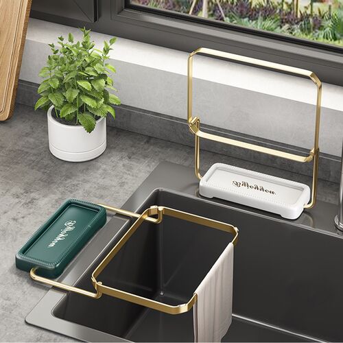 Sink Filter Rack Kitchen Foldable Sink Strainer Mesh Bag Sta
