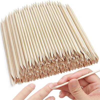 Nail Art Wood Stick Cuticle Pusher Remover Pedicure Tool Set