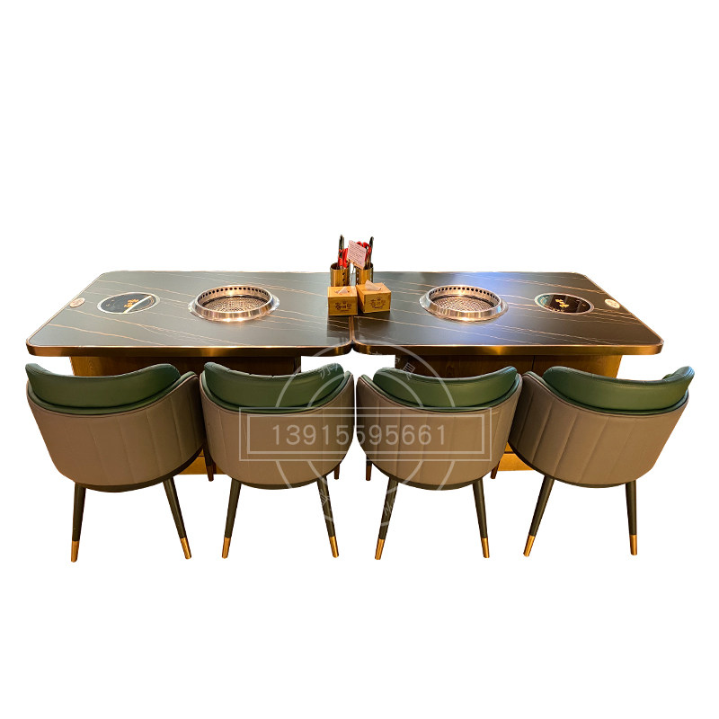 自助料理桌韩式无烟火锅烧烤炉商用饭厅餐桌下排烟烤涮一体火锅桌,商业/办公家具,烤肉桌,淘宝优惠券,粉丝福利购,淘宝优惠卷