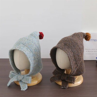 Cute Plush Knitted Baby Earmuff Beanie Infant Boy Girl Winte