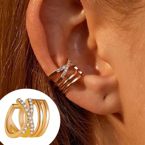 Punk Metal Zircon Ear Cuff Ear Clip for Women No Pierced C S