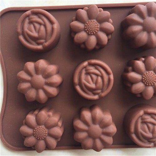15 Holes Silicone Rose Flower Chocolate Cake Soap Mold